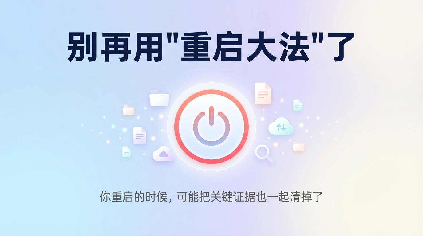 别再用“重启大法”了：你重启的时候，可能把关键证据也一起清掉了